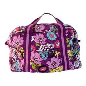 Vera Bradley Large Duffle Bag Floral Butterfly Print Travel Overnight Boho